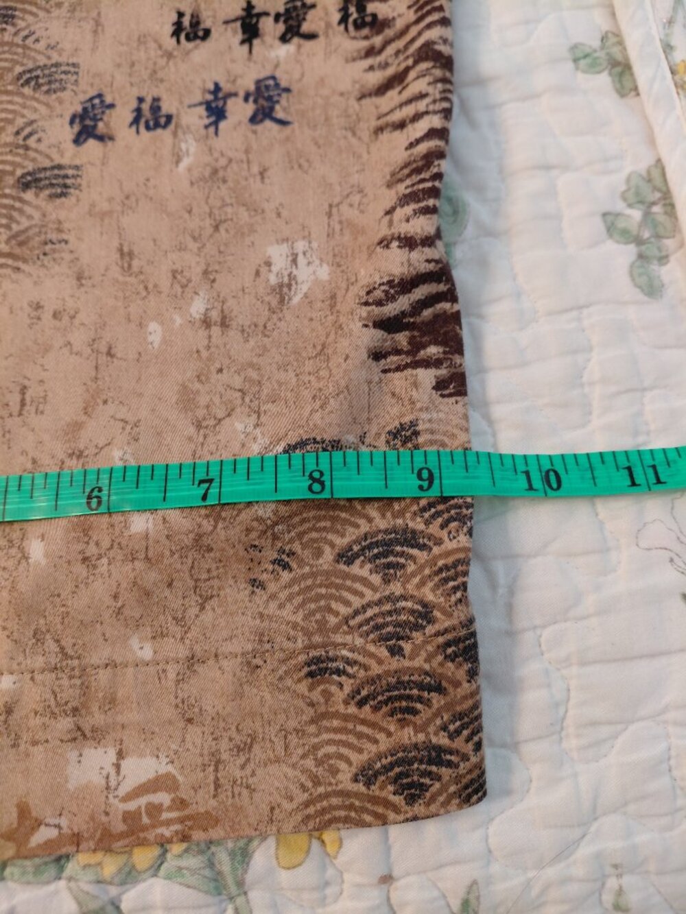 Vintage Chicos Asian Geisha Abstract Art Print Pants Crop Size 2 Spring Summer - Picture 7 of 9